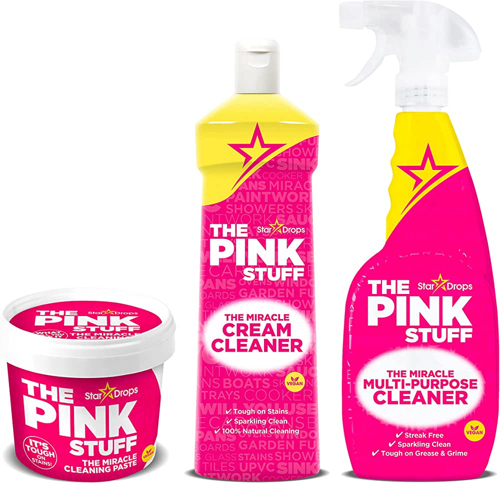 The Pink Stuff The Miracle Cleaning Paste, MultiPurpose Spray, And