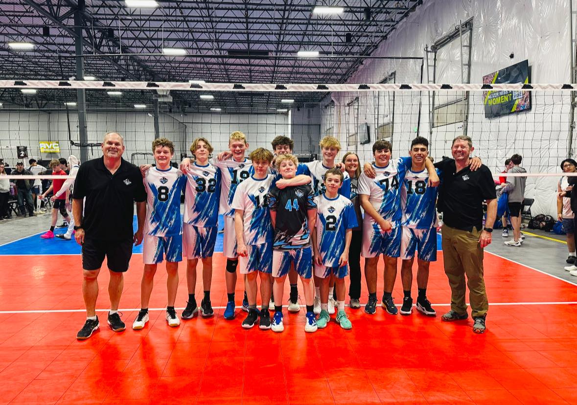 8058 Peak Volleyball Club team with medals at a tournament