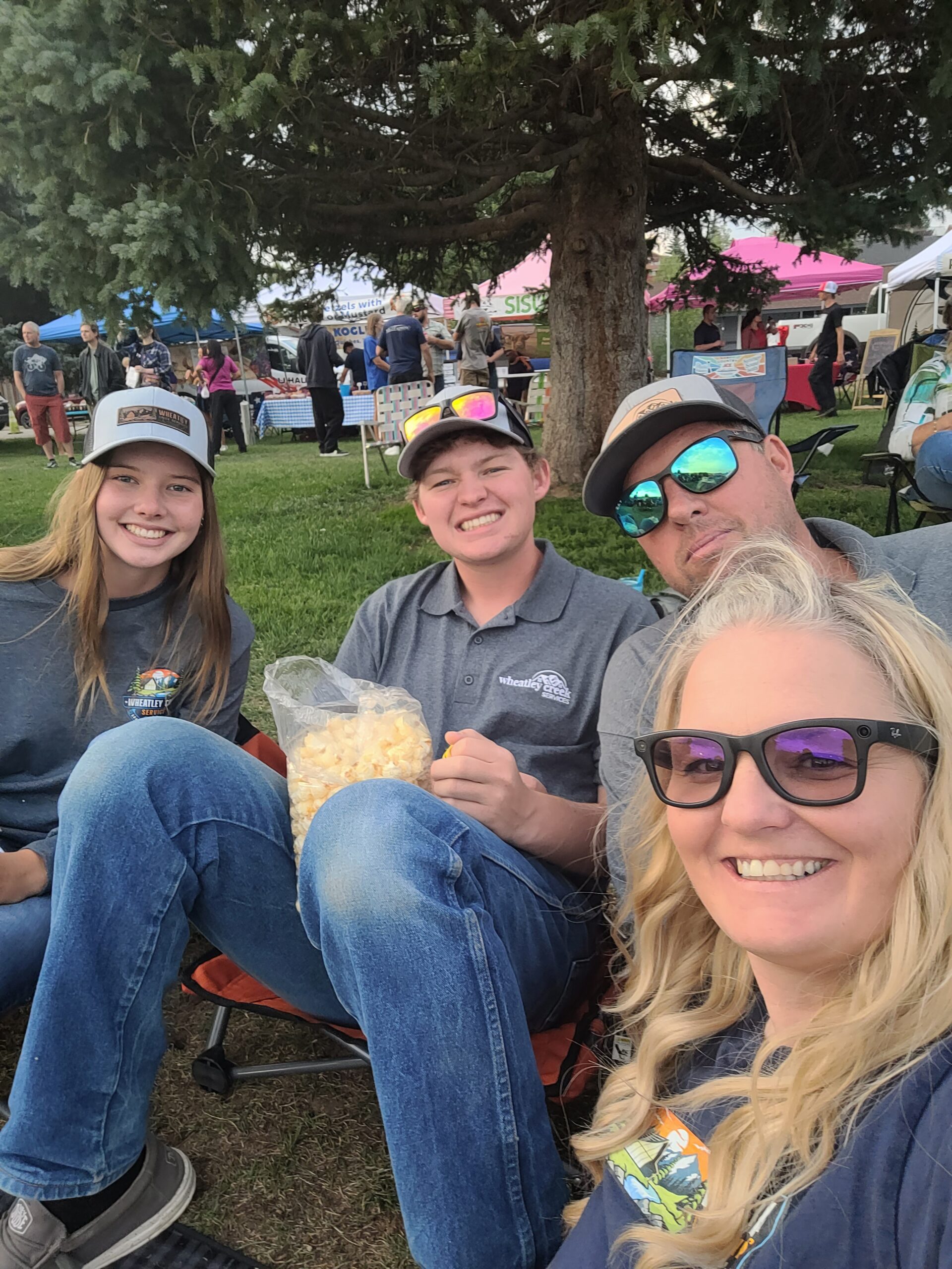 Wheatley Creek Services team enjoying Music and Market in downtown Granby