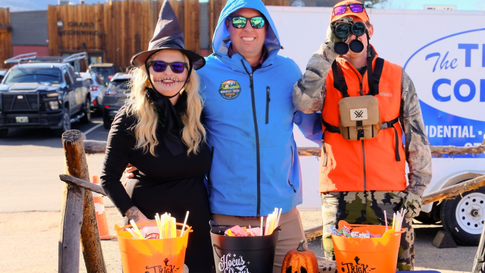 Wheatley Creek Services team in costume handing out candy at Trick or Street in Granby